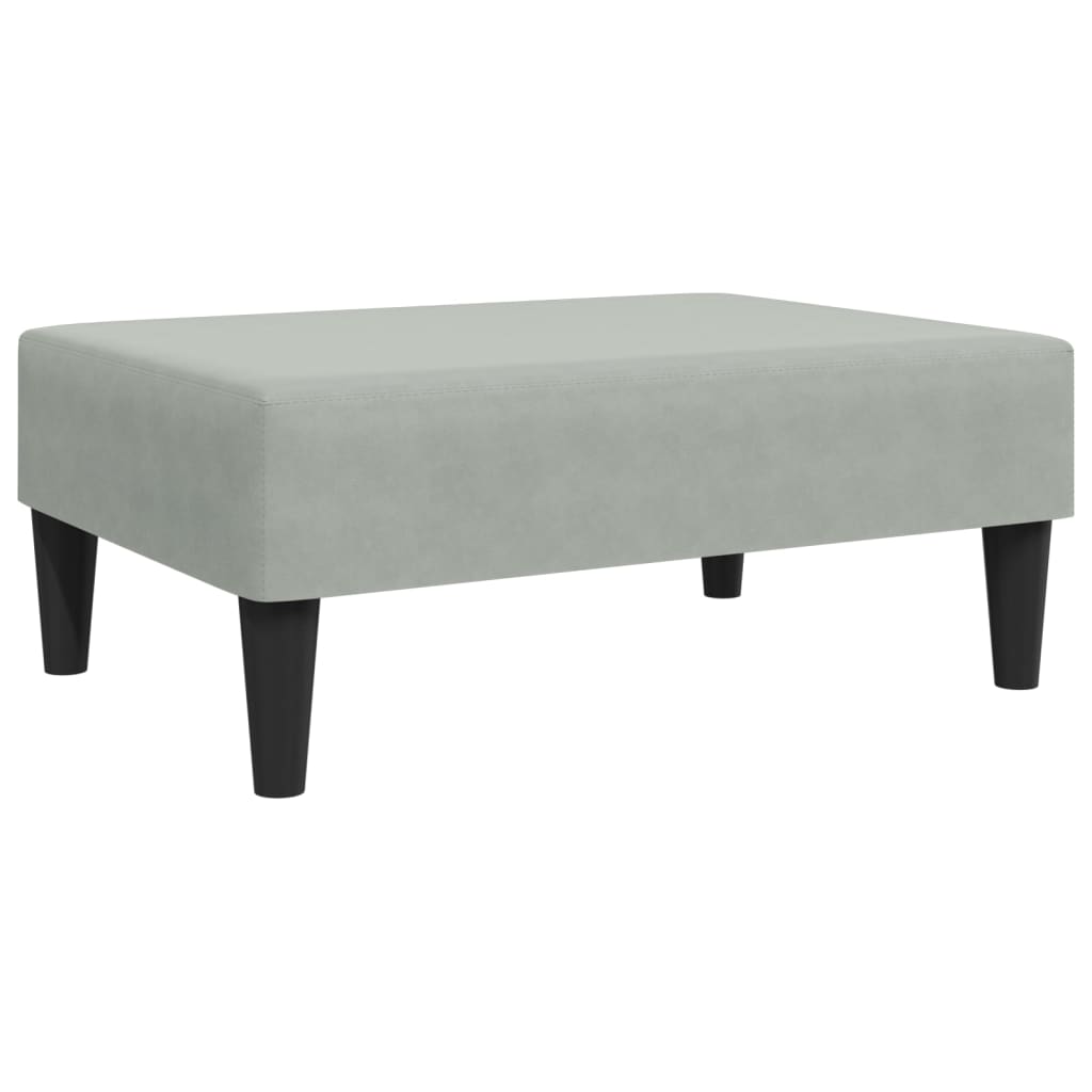 Footstool Light Grey 77 x 55 x 31 cm Velvet