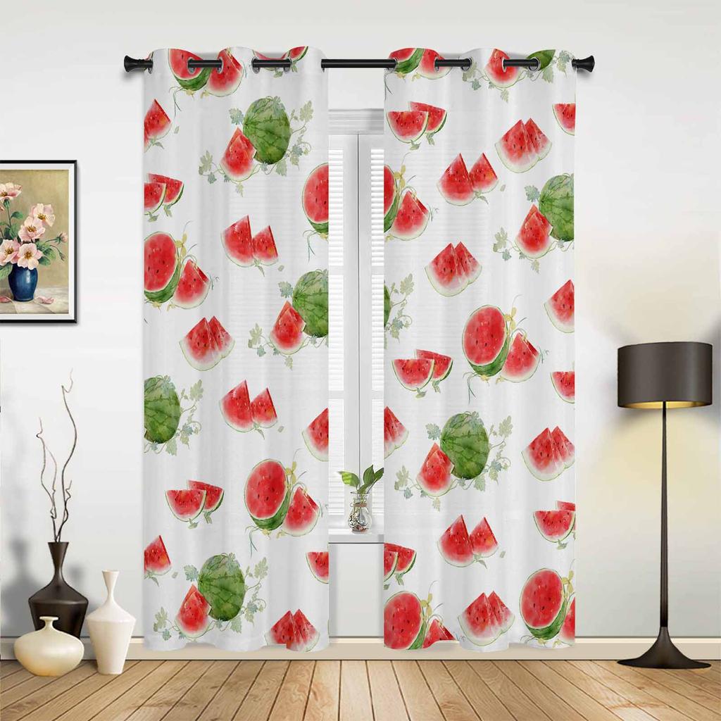 Summer Fruit Watermelon Window Curtains for Living Room Luxury Bedroom Curtain Kitchen Blinds Drapes Curtains