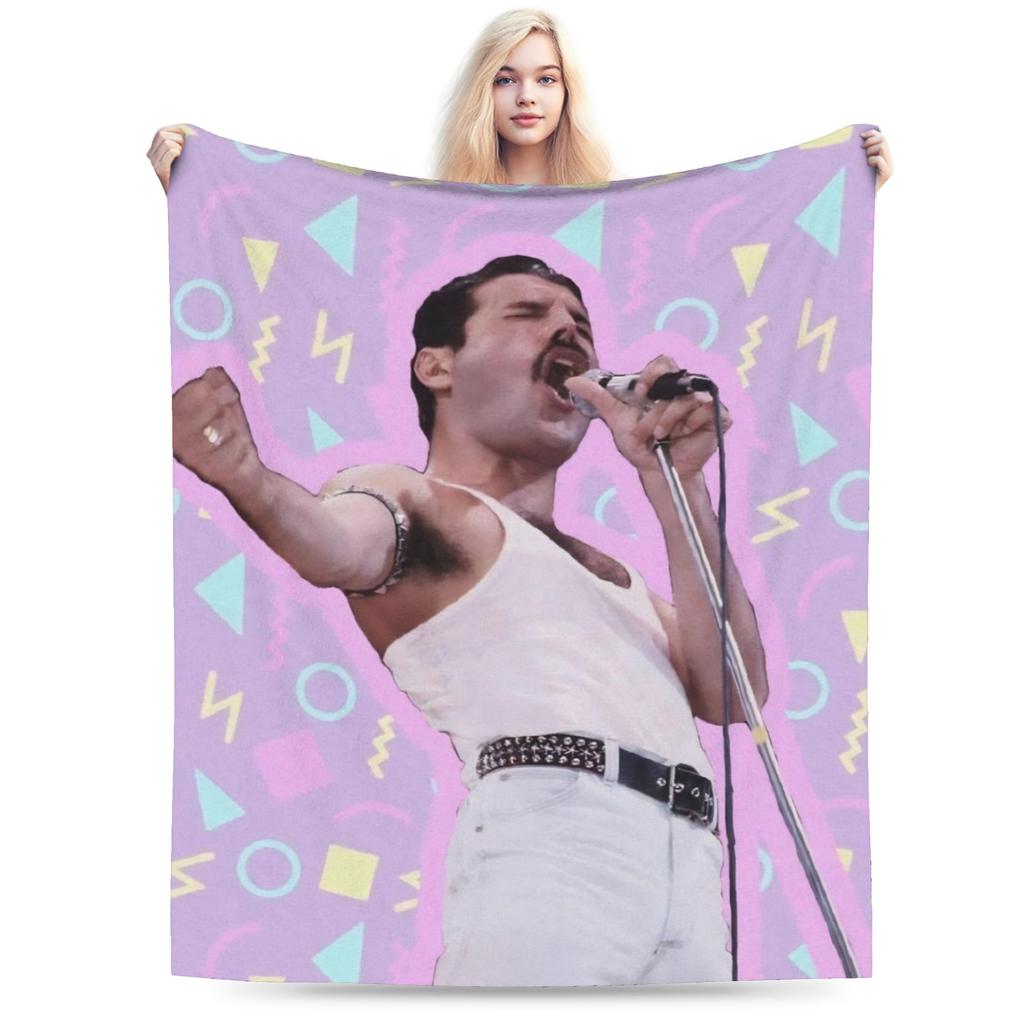 Warm Soft Blanket Kids Adult Picnic Singer Freddie Mercurys Bedding Throws Bedspread For Living Room Novelty Sofa Bed Cover