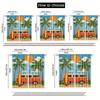 Set Of 2 Retro Beach Bus Print Polyester Curtains Vibrant Sunset Palm Tree Design Style Living Curtain Sheer Made With Rod Pocket