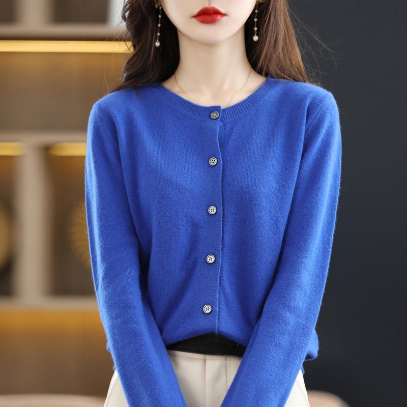 

YYFS женские модные повседневные однотонные свитера с круглым вырезом и осенне-зимним принтом с длинными рукавами XXL синий