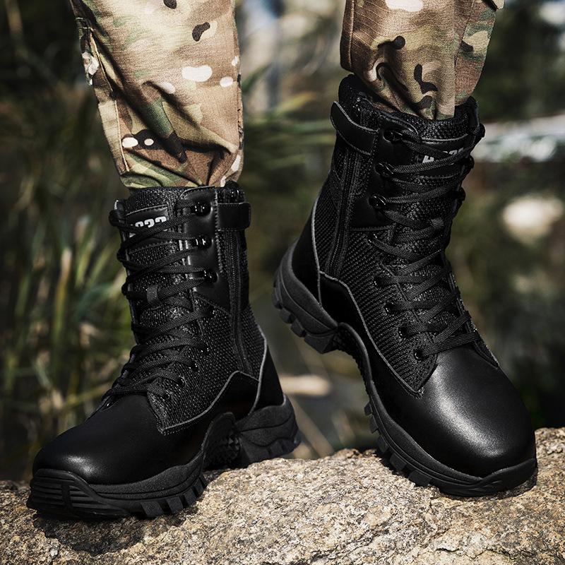 Summer Breathable Tactical Boots Special Forces Outdoor Sports Hiking Combat Boots Men's High-top Military Boots