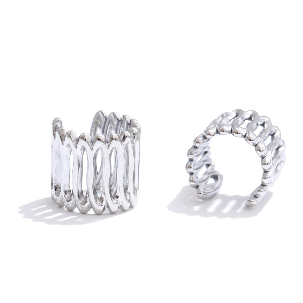 Yhpup Arrivals Layered Geometric Adjustable Ear Bone Earrings for Women 316L Stainless Steel Trendy Ear Clip Jewellery