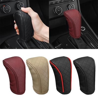 Luxurious Leather Car Shifter Cover Breathable Gear Stick Sleeve Breathable Accessories for Enhances Driving Comfort
