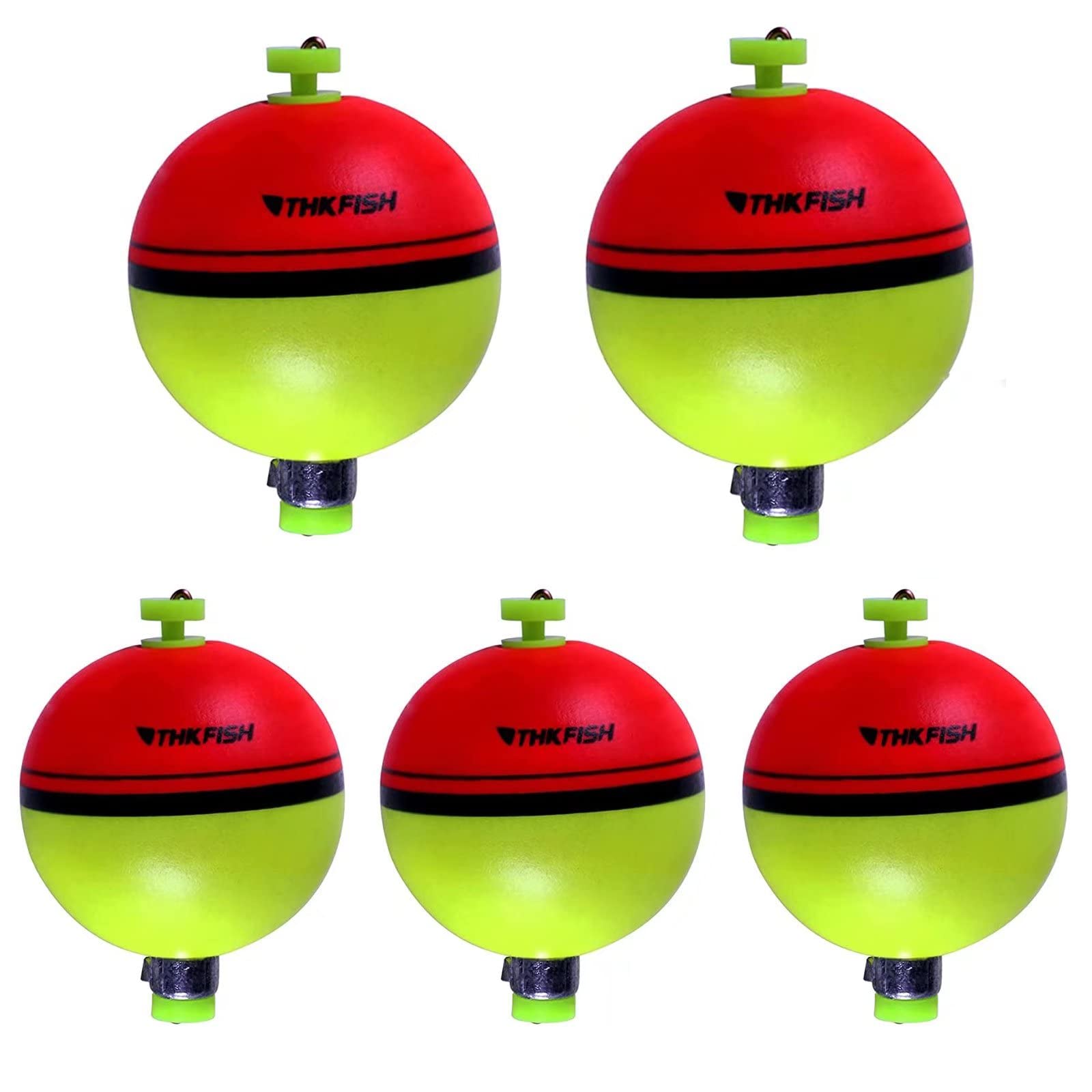 THKFISH Fishing Ball EVA Foam Round Freshwater 18g Floats, Floats, 5-Pack, Floats, Snap-On Spring, & Saltwater,