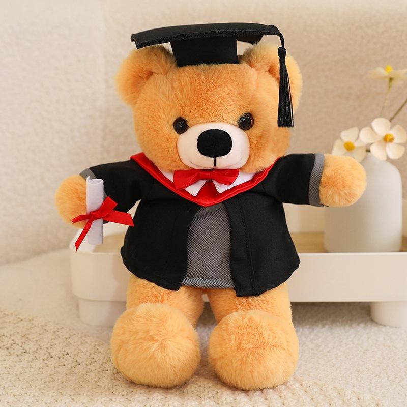 Cute bow tie graduation doctor bear doll plush toy bachelor bear doll student graduation commemorative gift