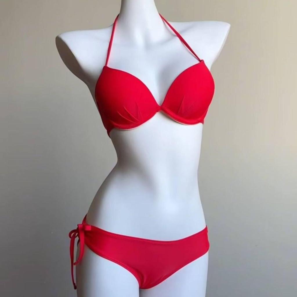 Women's Pink Three-Piece Swimsuit: Flirty Beach Vacation Bikini for All Bust Sizes