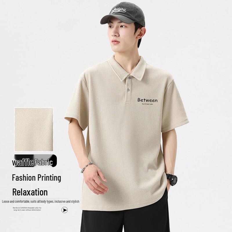 Baleno Men s Waffle Print Lapel Polo Shirt 3XL