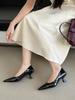 Chengdu style retro single shoes women's versatile thin heels high heels wear versatile professional style solid color light board women's shoes paten