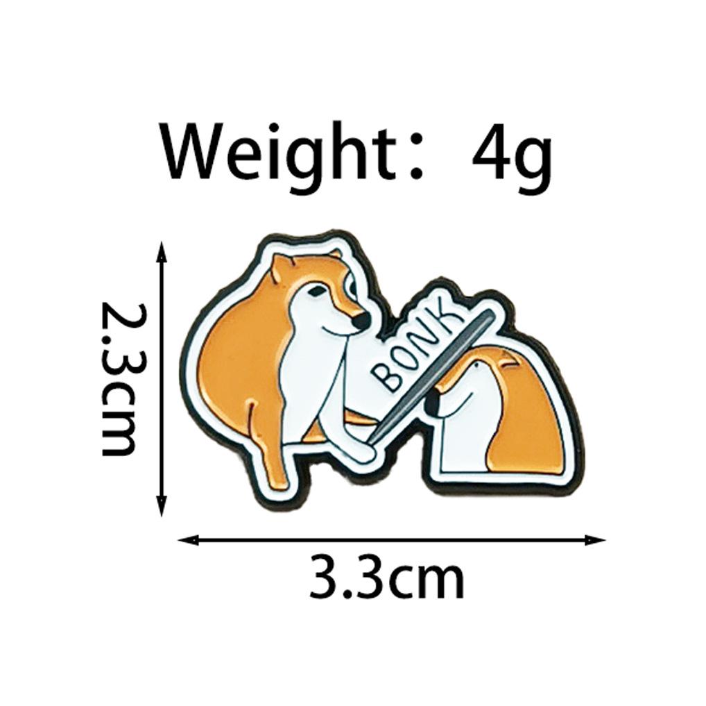 Fashionable Alloy Cartoon Animal Brooch - Geometric Badge for Backpacks