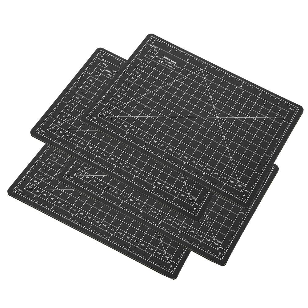 4Pcs Cutting Mat A5 Black PVC Model Cut Pad Craft Paper Carving Engraving Scale Board
