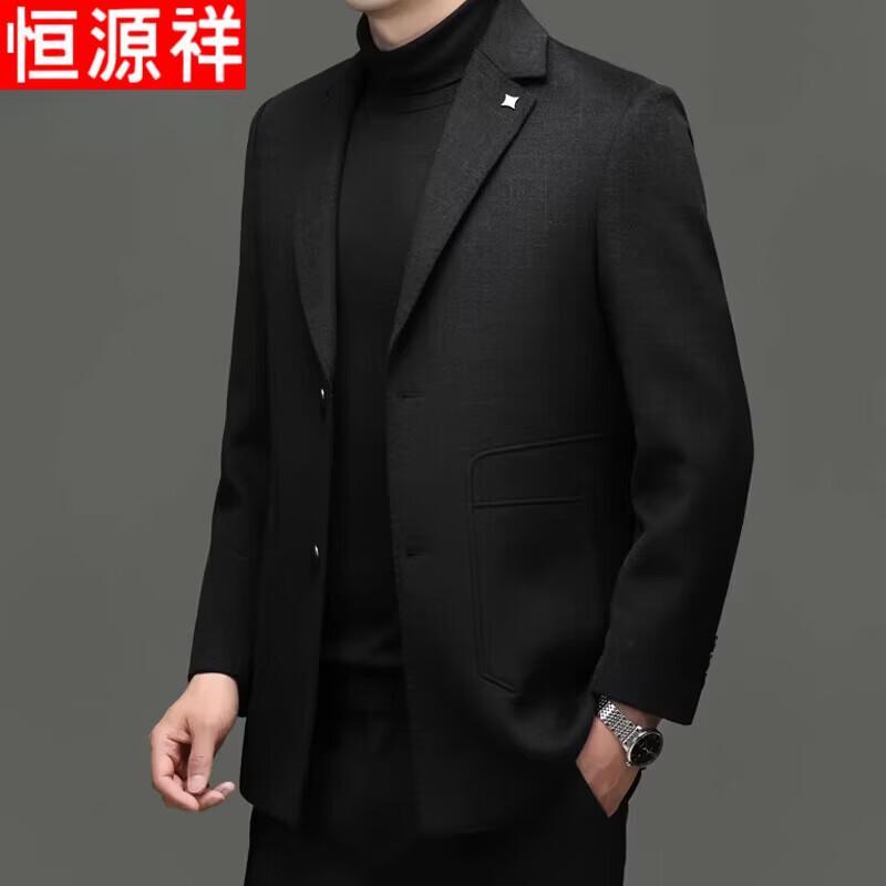 Hengyuanxiang Men s Premium Thick Wool Winter Blazer 4XL