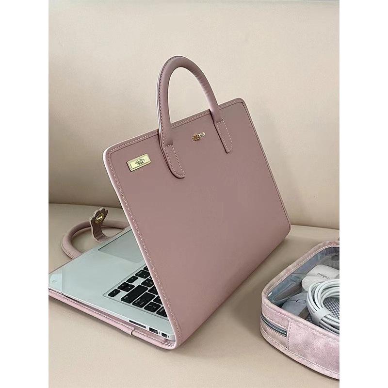 Protective Pink Laptop Handbag - Gender-Neutral Computer Case