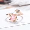 Sterling Color New Arrival Woman Fine Jewelry High Quality Crystal Stone Cubic Zircon Agate Fox Rings Size Adjustable Finger Ring Bague