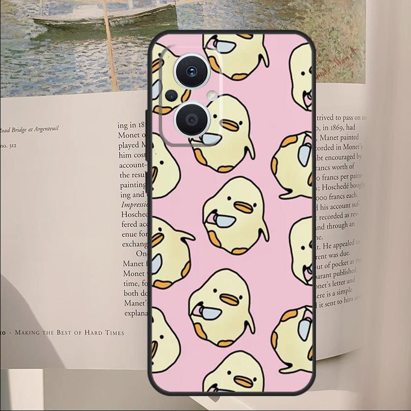 Cartoon Duck Knife Cover For OPPO Reno 7 8 Lite 11F 12F 13F 14F 10 11 12 13 14 Pro OPPO Find X6 X5 X8 Pro Case