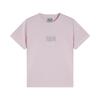Women's Crew Neck Short Sleeve Slim Fit Korean Cotton Crop T-Shirt Small Logo Letter Print Celebrity Same Tee
