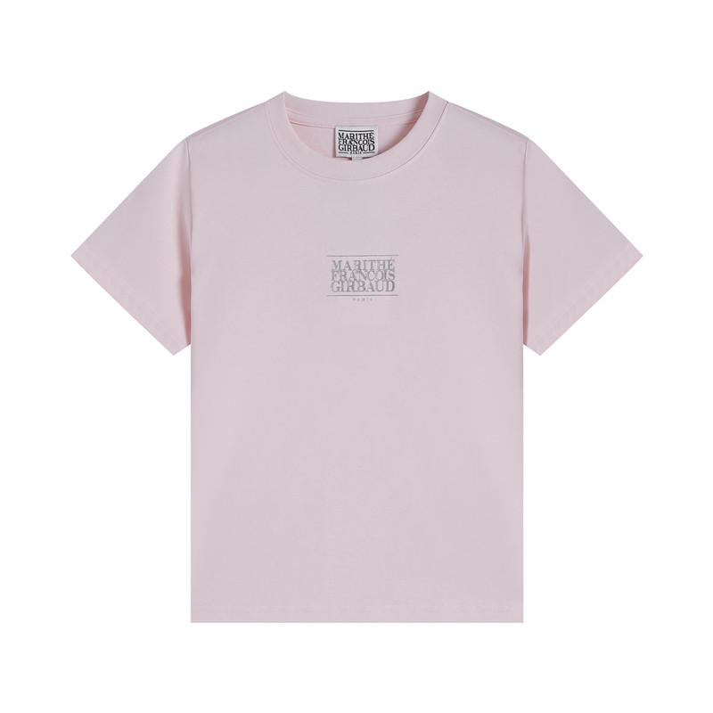Women's Crew Neck Short Sleeve Slim Fit Korean Cotton Crop T-Shirt Small Logo Letter Print Celebrity Same Tee