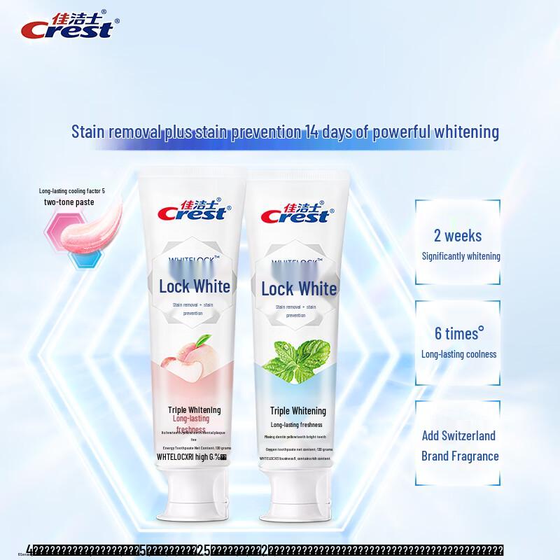 Crest Lock White Mint Peach Toothpaste