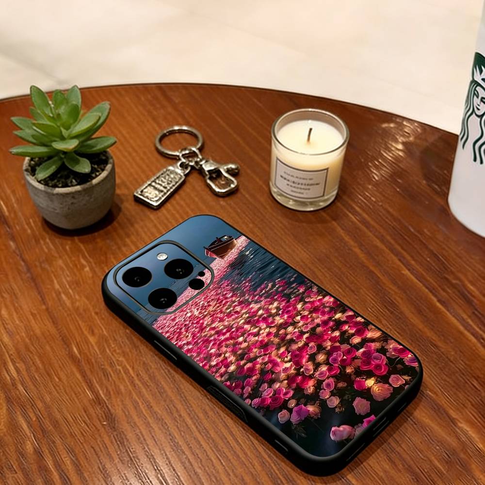 

Roses Phone Case For iPhone 17, 16,15,14,13,12,11 Plus,Pro Max, Others Soft Silicone Black Cover iPhone17Air