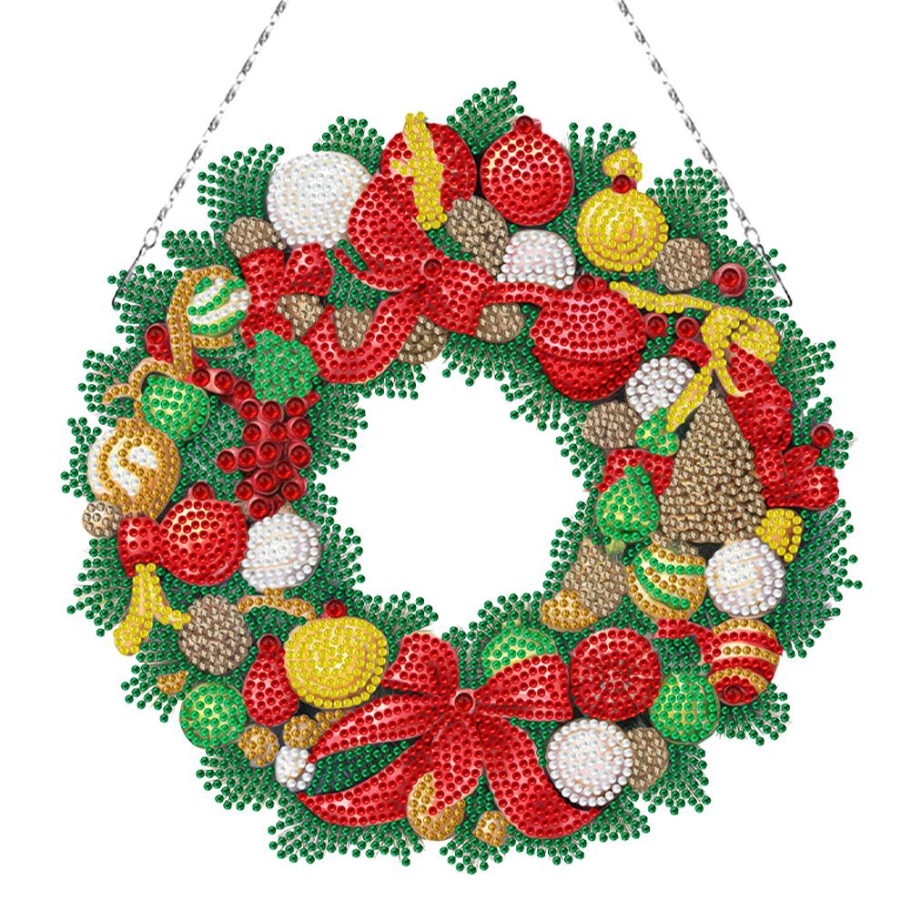 Special Shaped DIY Diamond Painting Wreath Ornament Christmas Decor Diamond Art Painting Garland Kit Bear Spot Drill Garland