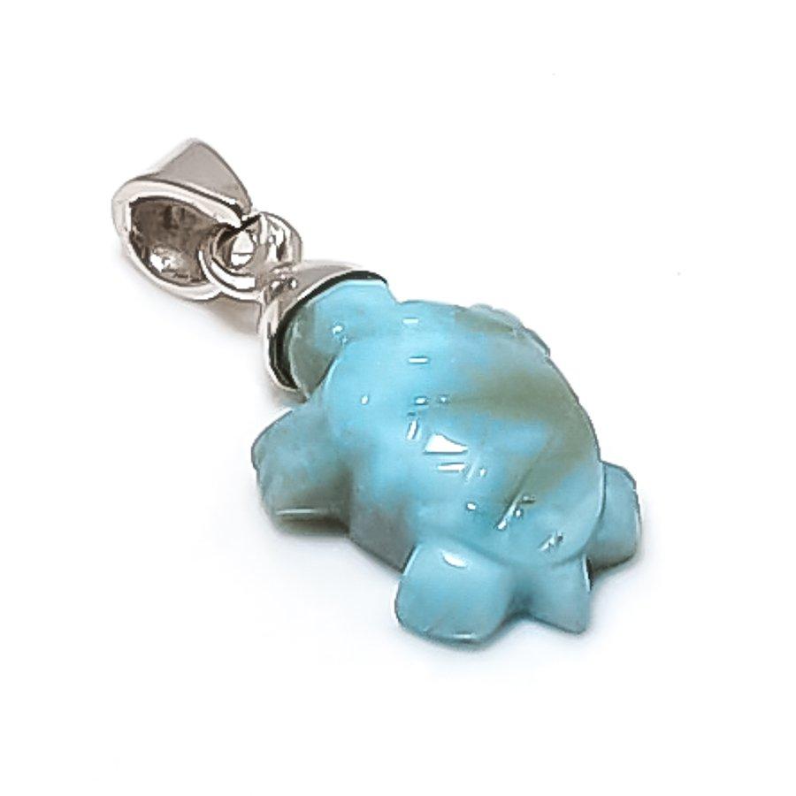 

Natural Larimar Gemstone Handmade 925 Sterling Silver Jewelry Pendant 1.10 Y4W76