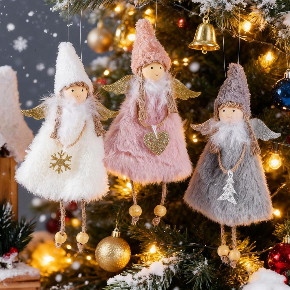 Engel Puppe Plüsch Mädchen Anhänger Weihnachtsornamente Weihnachtsbaumschmuck Hängende Ornamente für Zuhause