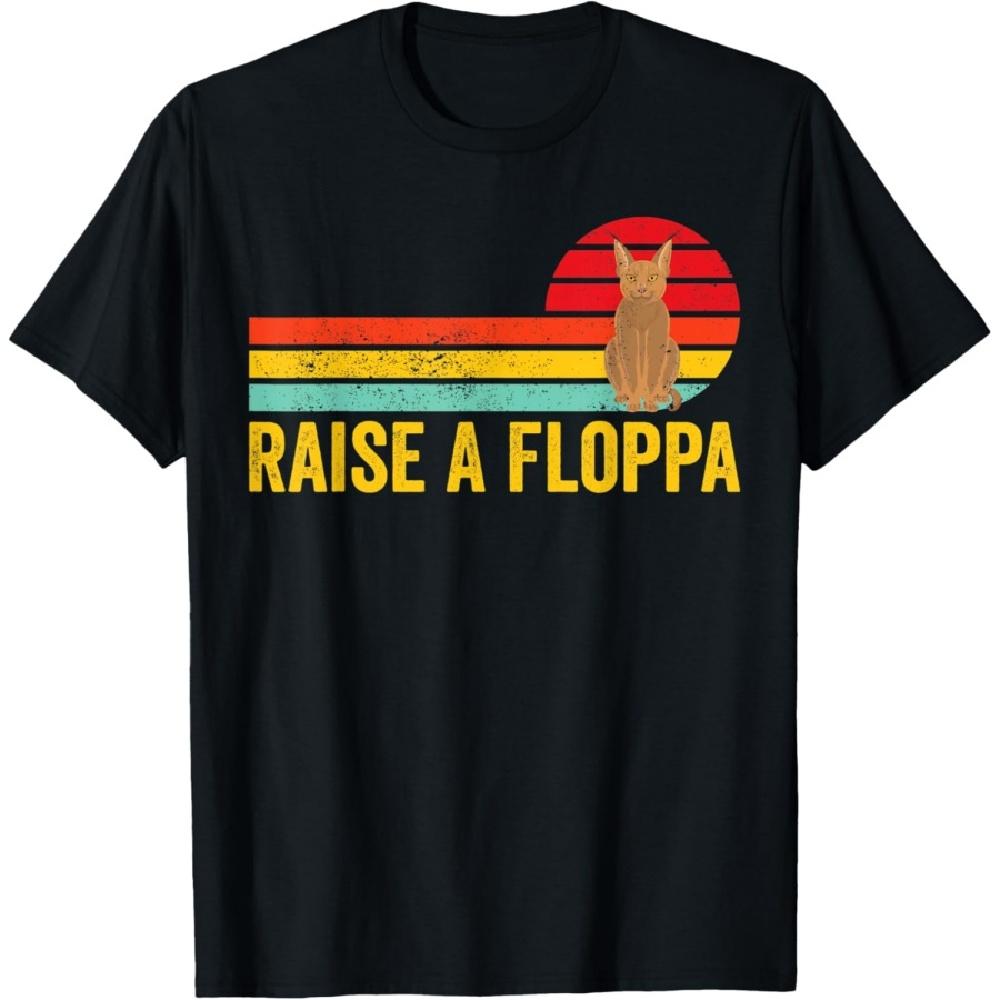 

Big Floppa Caracal Cat Meme Retro Raise A Floppa T-Shirt for Men Women Kids XXXXXL чорний