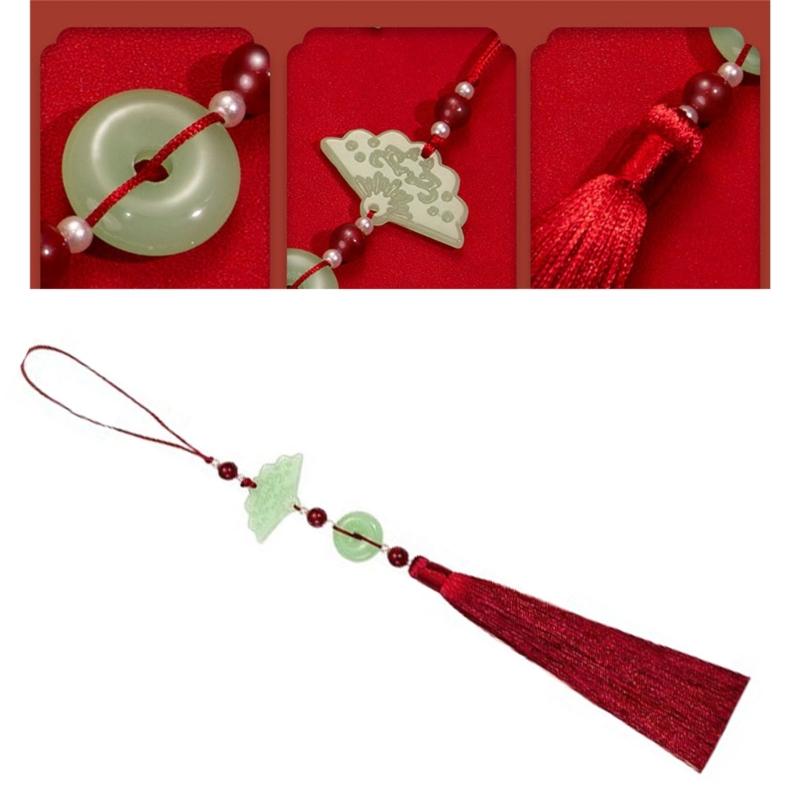 Easy Attach Tassels Pendant For Keys Bags Decoration Stylish Fan Design Keychain Ornament Polyester Accessory