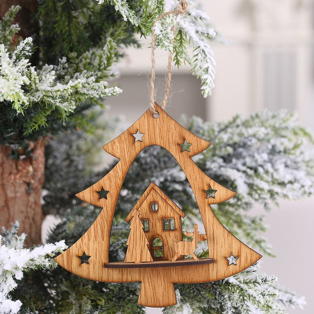 Xmas Hanging Wooden Decor