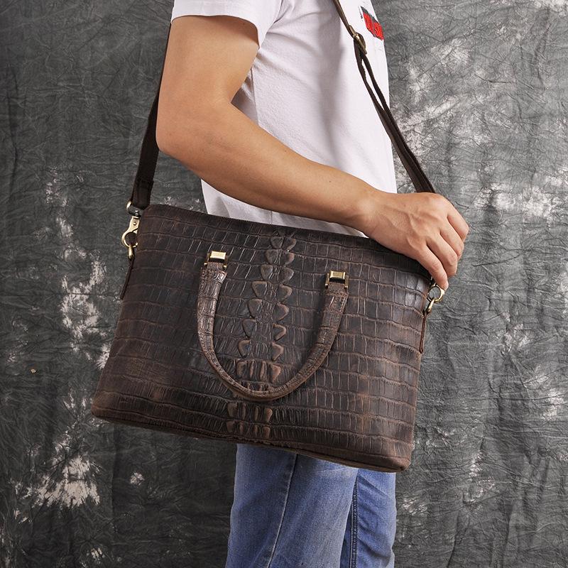Herren Echtleder Büro Maletas Business Aktentasche 15,6" Laptoptasche Attache Portfolio Bag Messenger Bag