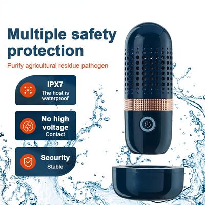 Lavadora de frutas y verduras con forma de cápsula, purificador inalámbrico portátil de frutas y alimentos, máquina de desinfección de pesticidas para el hogar