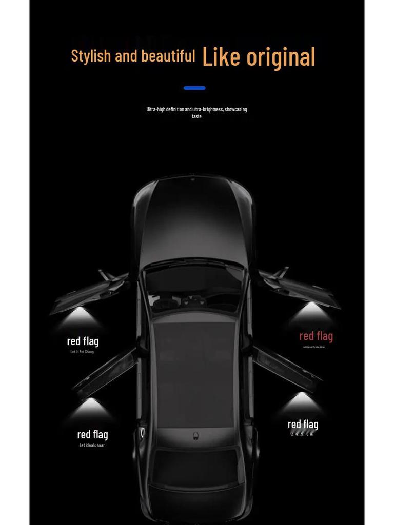 Dynamic Welcome Light for 2023-2025 Hongqi H5/H6/H7 Car Door Projection Interior Decoration