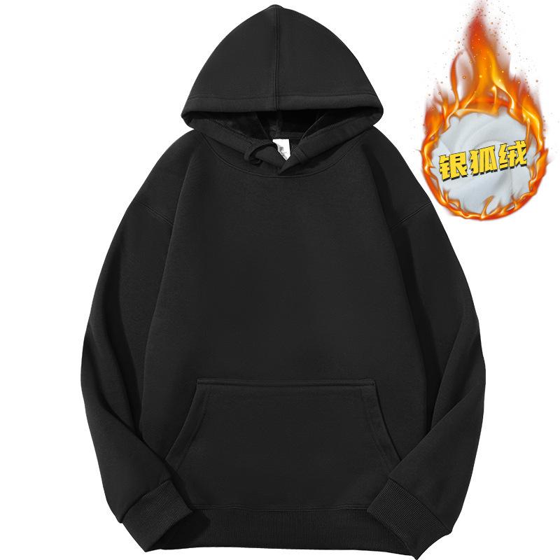 Men's Heavyweight Iron Gray Fleece Hoodie - Warm, Loose Fit for Autumn/Winter