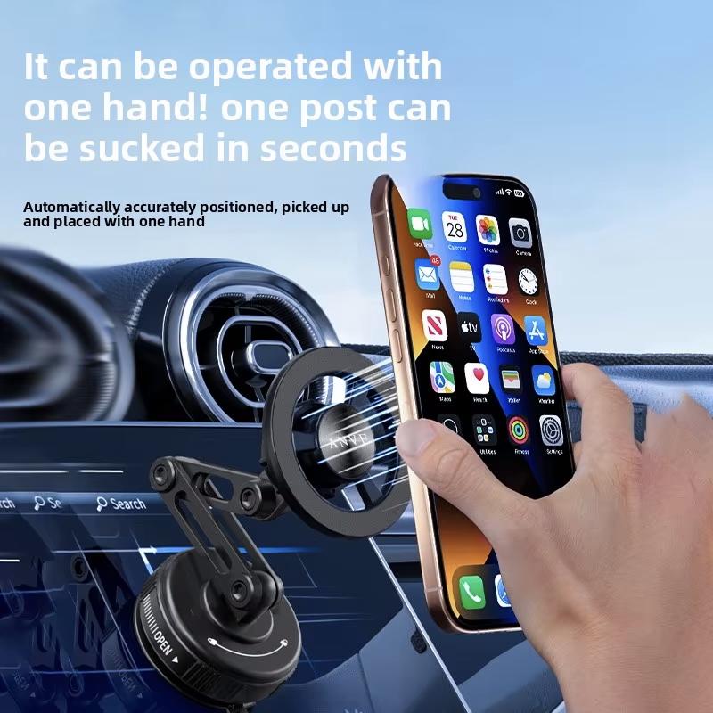 ANVE 360° Rotating Car Dashboard Holder Universal Vacuum Adsorption Robotic Arm Magnetic Suction Bracket Mobile Phone Holder