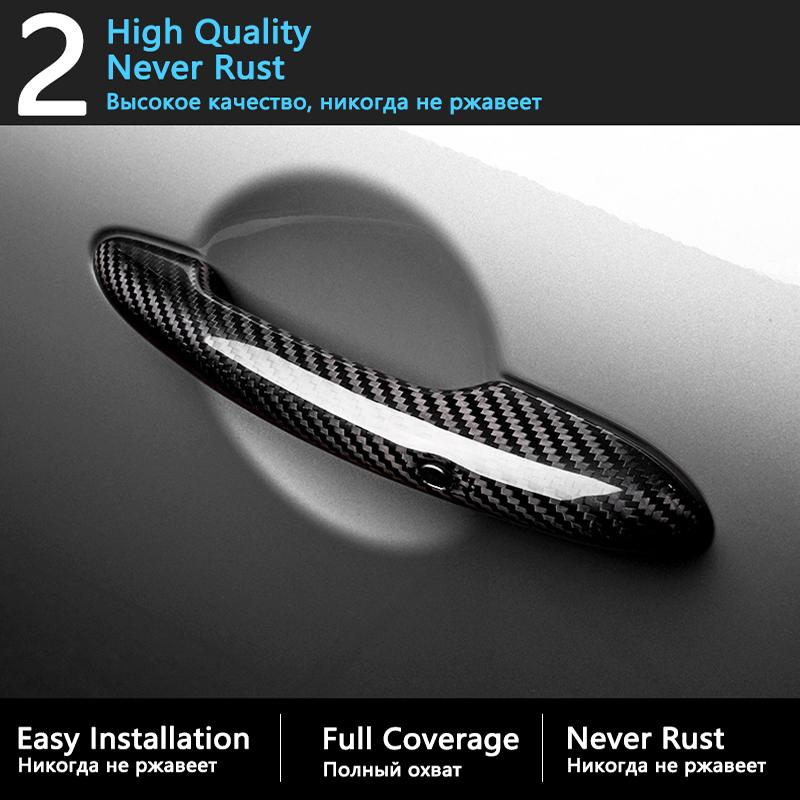 Black Carbon Fiber for Toyota Corolla E120 E130 2000 2001 2002 2003 2004 2005 2006 Door Handle Cover Sticker Car Accessories