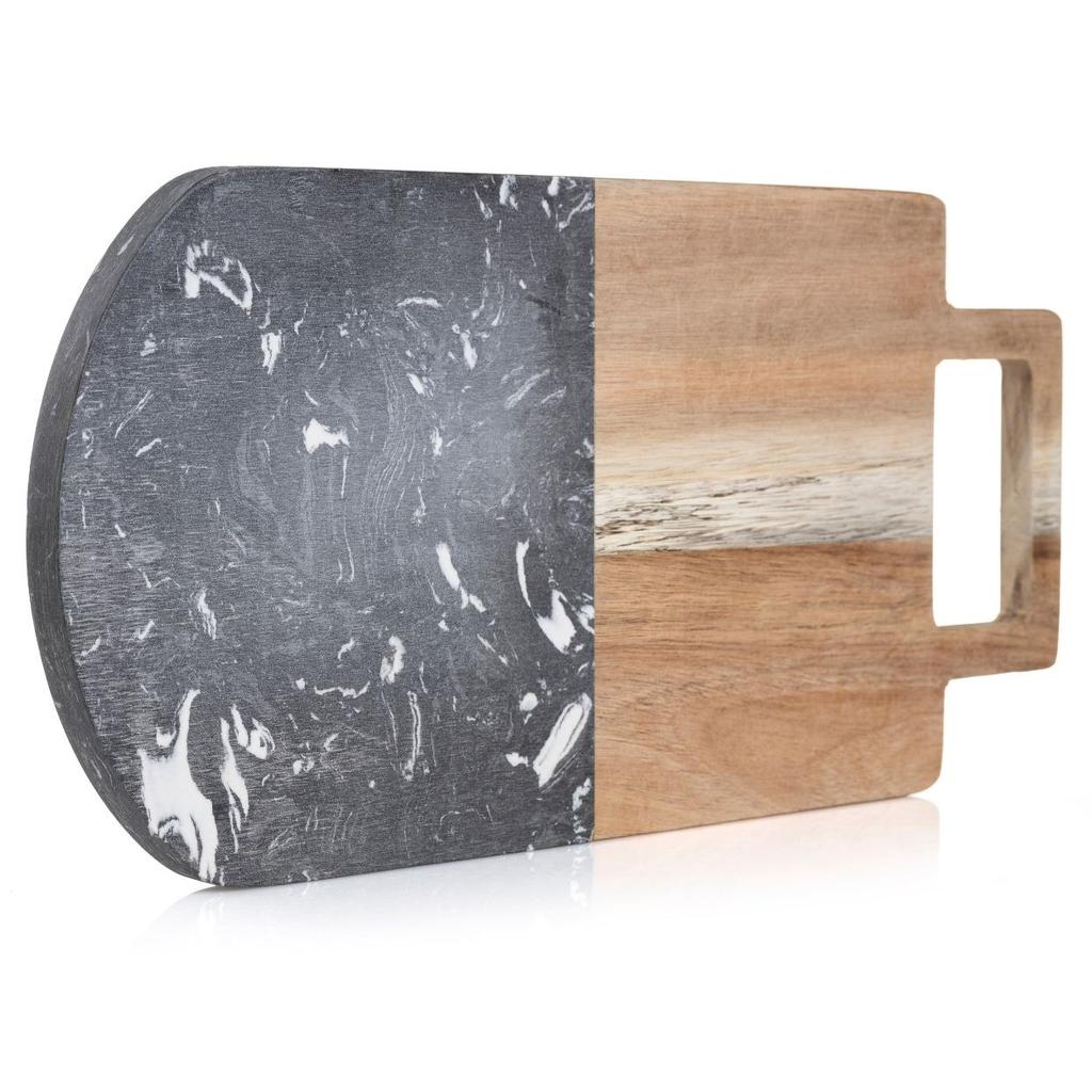 Deska Do Krojenia Z Uchwytem Czarny Marmur 38X18 Cm