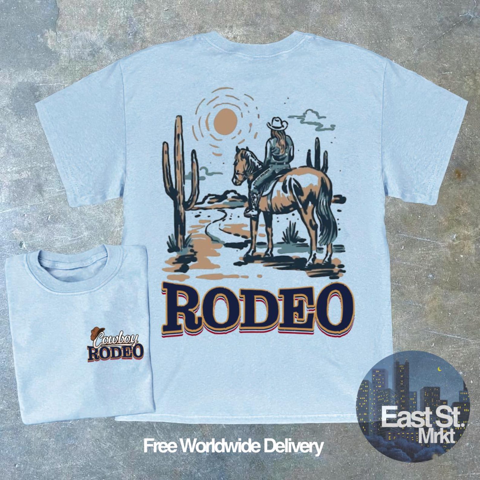 Vintage Rodeo Cowboy T-shirt: Western Graphic Tee M