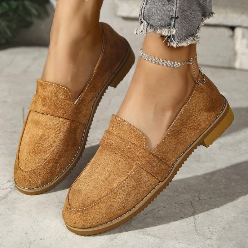 Large size casual single shoes women's spring and autumn new one-pedal low-heeled Doudou shoes women