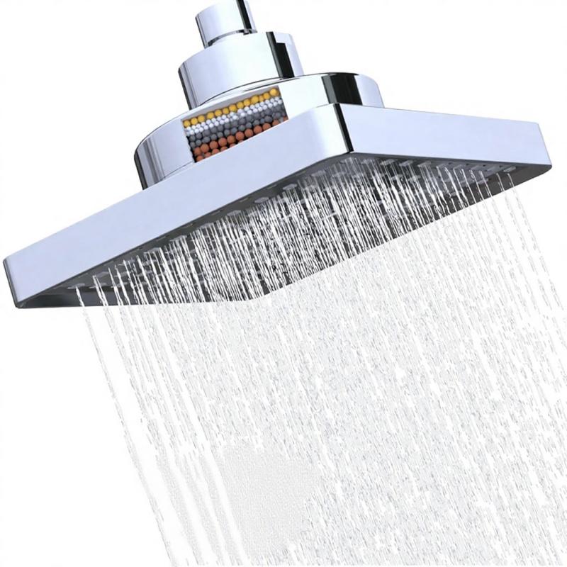 Modern High-Quality Filtered Detachable Adjustable Angles Pressurized Rainfall Shower Head with 2 Water Filters for Shower
