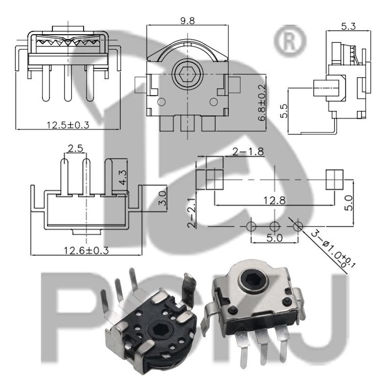Mouse Wheel Encoder Repair Parts: 4/5/5.5/7/9/11/13MM Rolling Switch Potentiometer