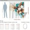Abstract Floral Art Shower Curtain Machine Washable All Season Waterproof Privacy Protection Modern Design Elegant 12 Hooks