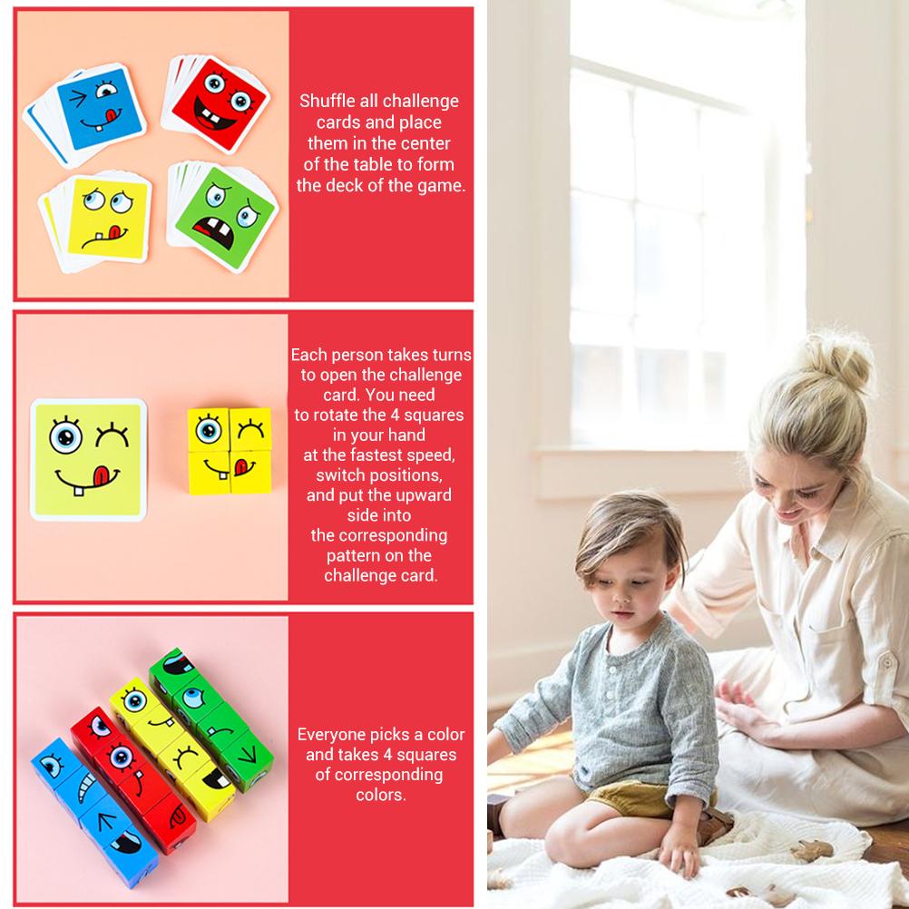 Puzzle Game for Kids - Wooden Face Changing Magic Cube Game, Educational Face Changing Cubes, 3+ Years United States