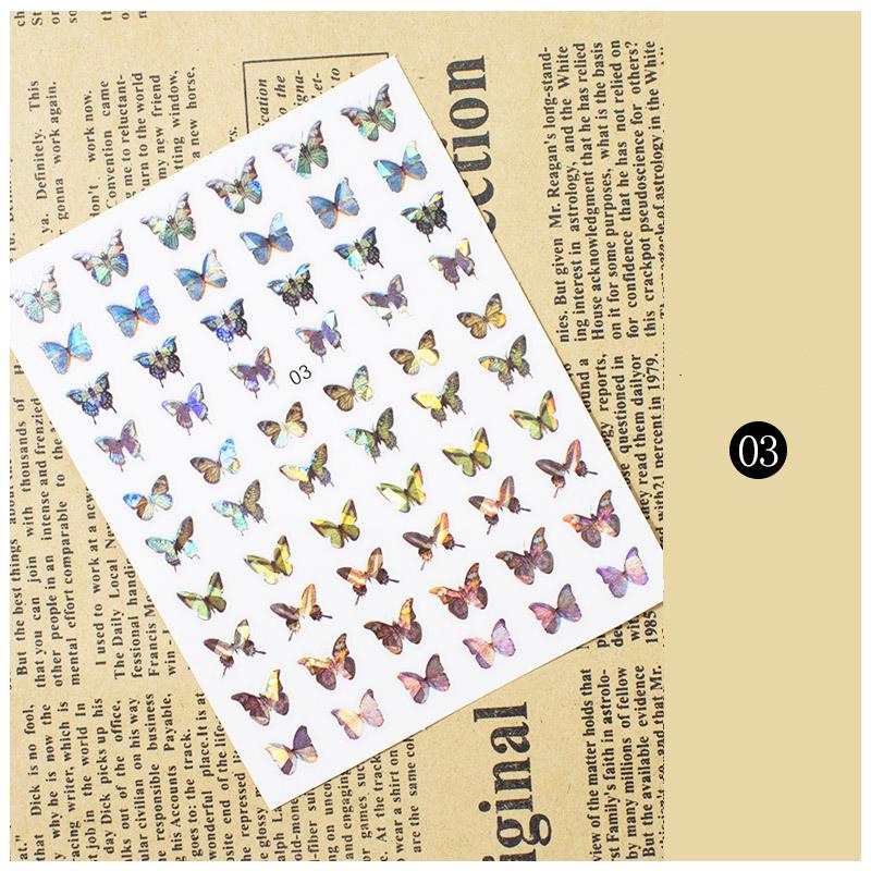 1pc 3D Nail Stickers Spring Summer Natural Flower Leaves Simulation Dried Flower Dragonfly Nail Applique Water Slides Decoration