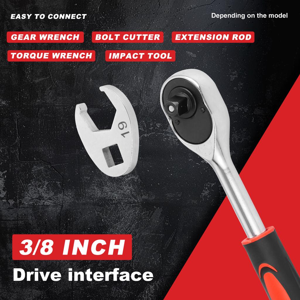 Bull Horn wrench set 11 replaceable claw wrench 10-22mm with storage rack suitable for 3/8 "driver engraving size nut wrench set