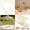 Wooden Base Floral Garland DIY Metal Hoop Centerpiece Heart Shape Wreath Frame  Wedding Decor