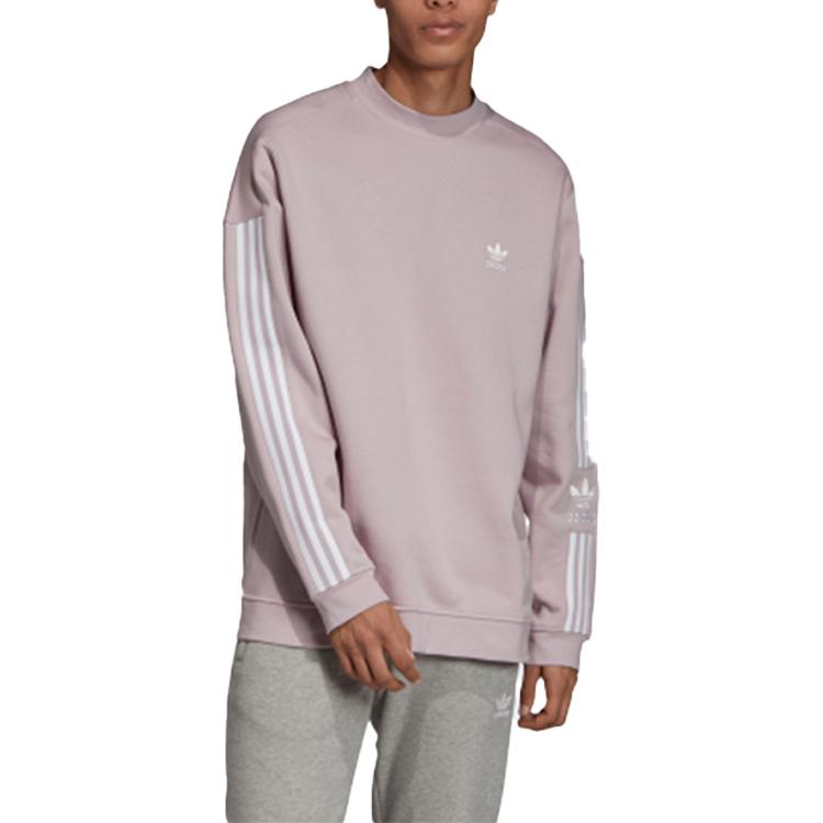 Adidas Originals Trefoil Casual Sports Crew Neck Sweatshirt Men Tops Light-Pink Purple Grey ED6123