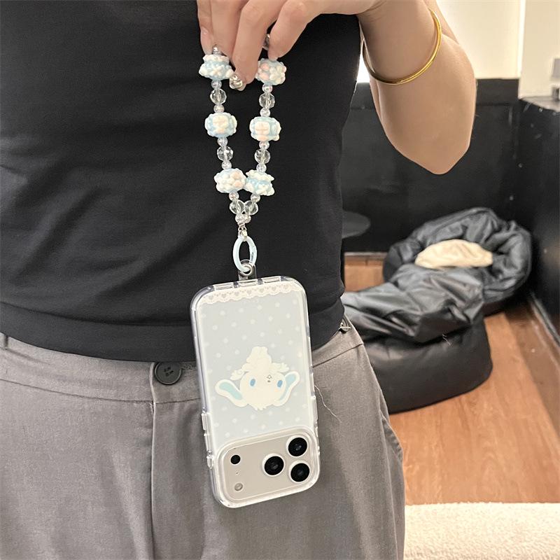 Blue Polka Dot Cinnamoroll iPhone 17/16 Pro Max/15/14 Cute Cartoon Case
