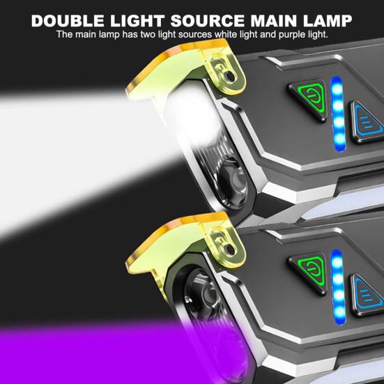 Rgb Led Flashlight With Clip Magnetic Modes Adjustable 680 Lumens