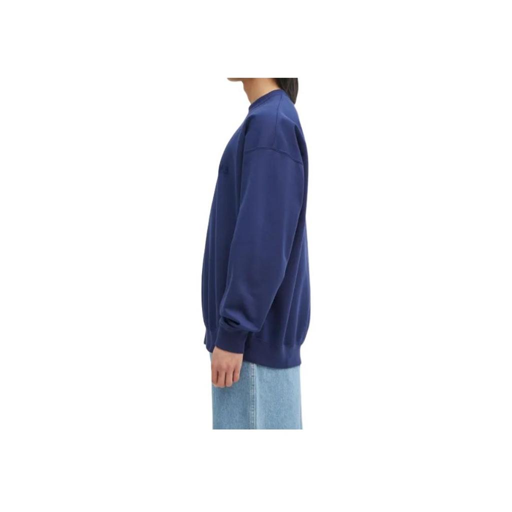 Y-3 Solid Color Round Neck Drop Shoulder Long Sleeve Sweatshirt Men Sweatshirt Dark-Blue JM7867
