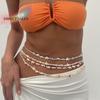 Colorful Starfish Shell Waist Chain Soft Pottery Minimalist Bohemian Body Chain Adjustable All-match Rice Beads Belly Chain